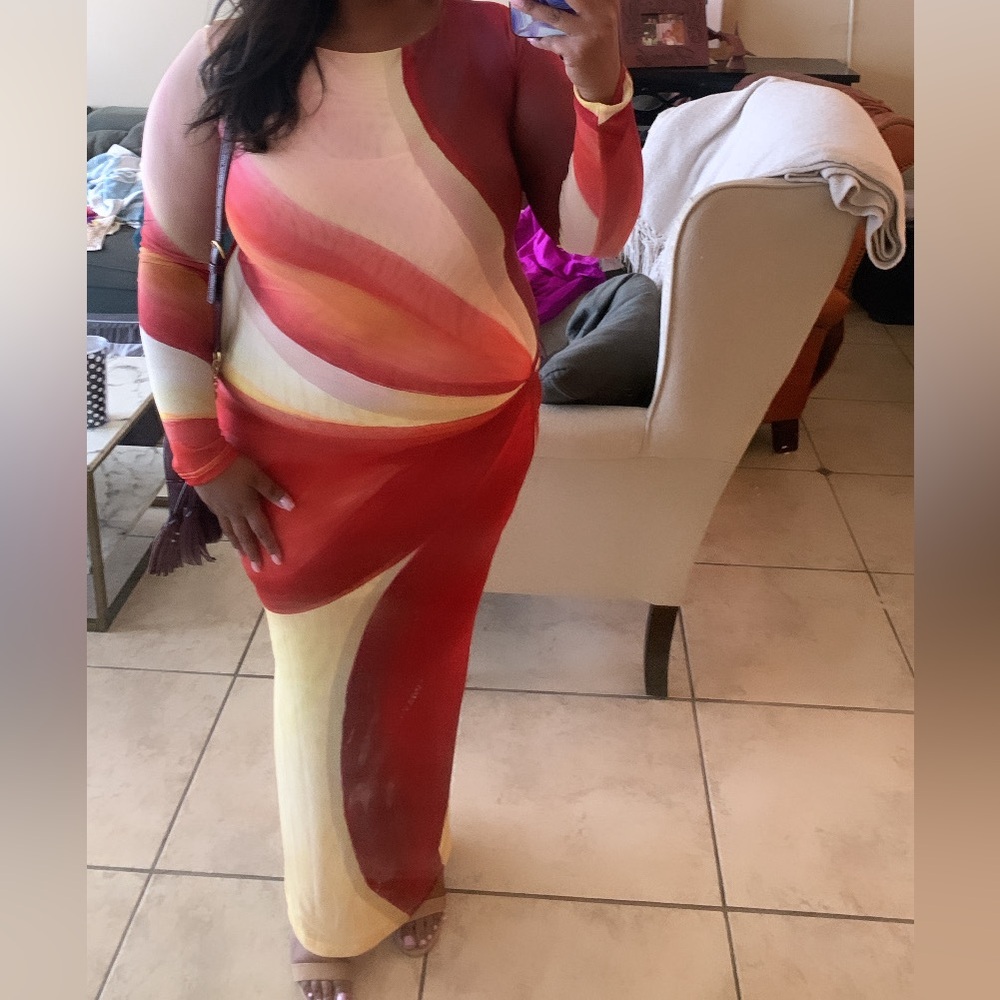 Farai London Aphrodite Watercolor Dress